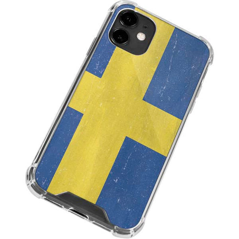 Sweden Flag Distressed iPhone 12 Clear Case